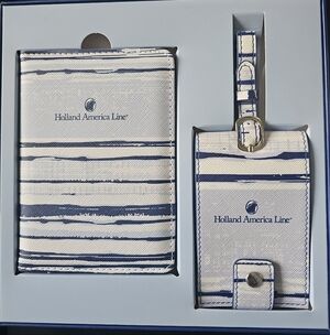 Blue and White Men's Bag Set